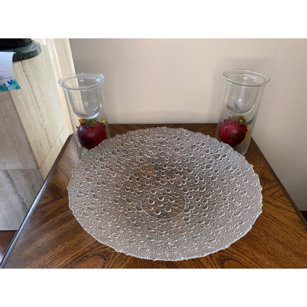 Bubble Bowl Crystal 13.5W & Glass Tea Lights