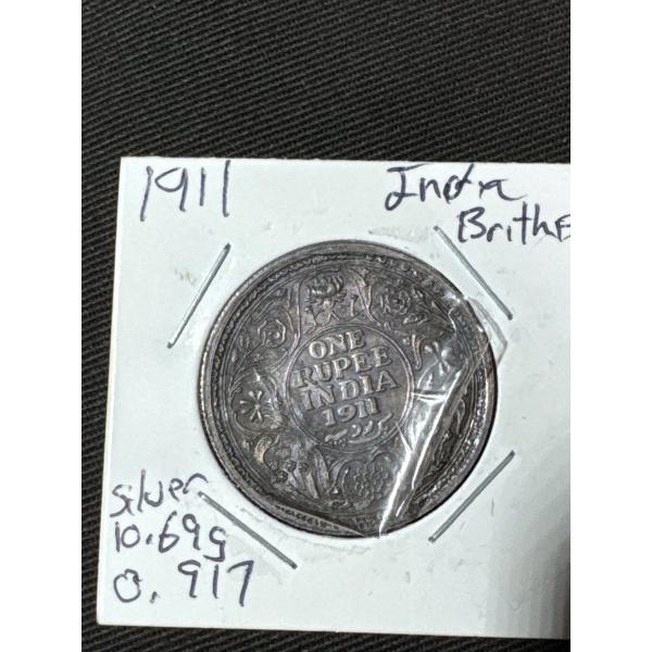 1911 India One Rupee Coin