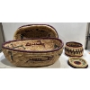 Image 2 : Grass Wicker Baskets with Lids 25Wx14H & 8Wx6H