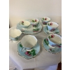 Image 1 : Vintage Foley bone china teacup saucer in the Glengarry Thistle pattern. 5cups, 6 saucers,1 plate