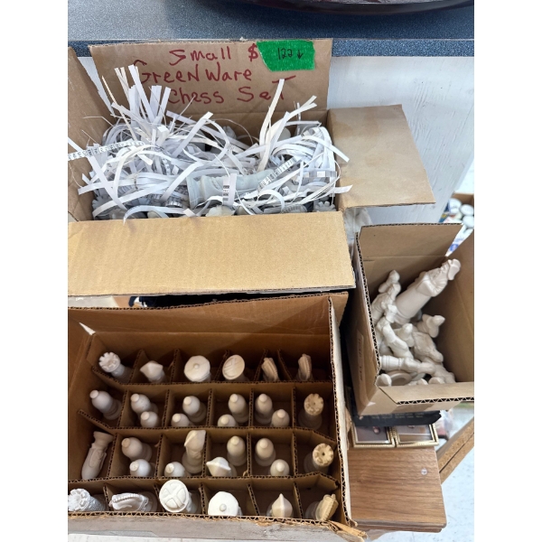  small greenware chest set