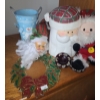 Image 1 : Santa Canister 8 T, Plastic Wreath 7.5" Diameter and More!