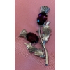 Image 2 : Vintage Scottish Thistle Brooch w/ Purple Crystal Stone Accessories