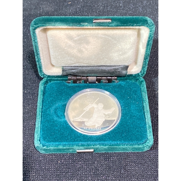 1986 Canada $20 Calgary 1988 Winter Olympics Silver Coin with Original Case