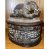 Image 4 : Bohemian Decor Collection - Decorative Basket Keepsake Chest Elephant Jewellery Box