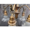 Image 7 : Brass Chandelier with Frosted Glass Shades and Adjustable Light Arms
