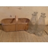 Image 1 : Set Of Four Milk Bottles and Apple Basket