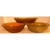 Image 1 : Vintage Amber Carnival Glass Serving Set ft. Basketweave Pattern 