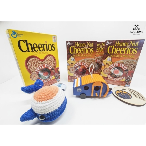 Collection Of Vintage General Mills Cereal Boxes And Related Promotional Items. Box of Original Chee
