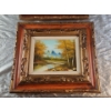 Image 5 : Wooden Ornate Carved Framed Original Signed Paintings x2 -(Measurements in Pics)