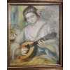 Image 3 : Reproduction Of The Painting Girl With A Mandolin By The French Impressionist Artist Pierre-Auguste 