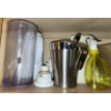 Image 4 : Contents of Cupboard Including: Glass Salad Bowl 12" Opening, Pitchers, Stainless Bowl and More!