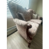 Image 2 : Art Nouveau Mahogany Couch With Carved Floral Accents 79 x 29 x 39H
