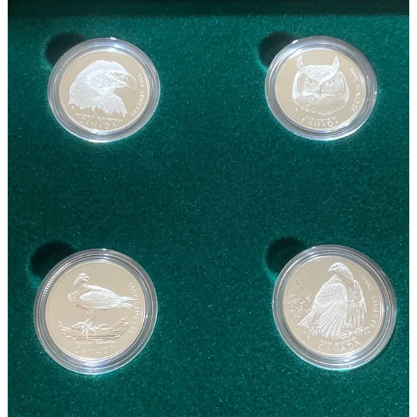 2000 Birds of Canada 50 Cent Coin Set 92.5% Silver 37.2 Grams