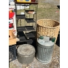 Image 2 : Wicker, laundry basket, two Velveeta advertising boxes, a Christmas train, set vintage door knobs