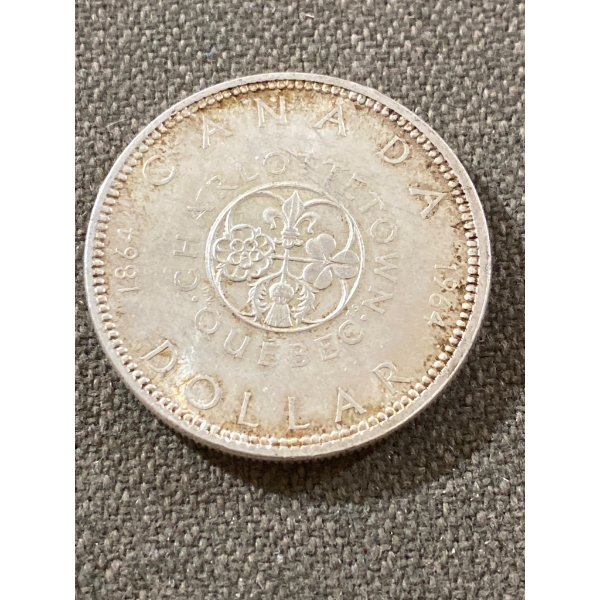 1964 Canadian Silver Dollar, Charlottetown-Quebec Issue