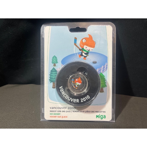 Vancouver 2010 Mascot Coin and Puck