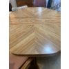 Image 2 : Mid-Century Style Dining Table with Wood Veneer Top and Mixed Upholstery Chairs