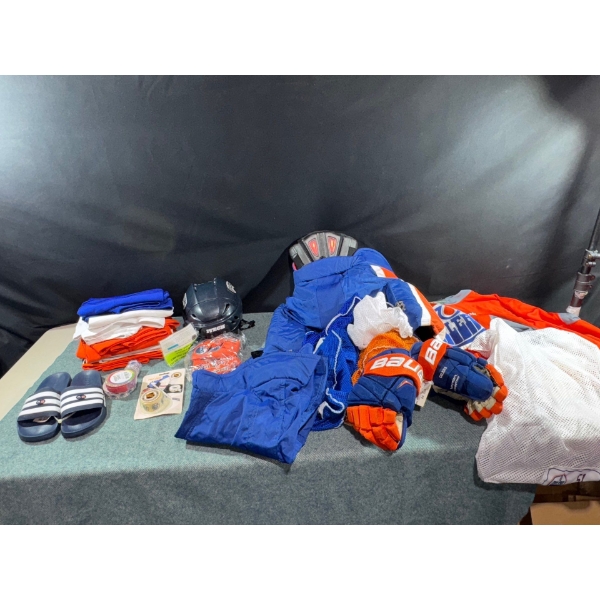 Game Worn Oilers Hockey Equipment 