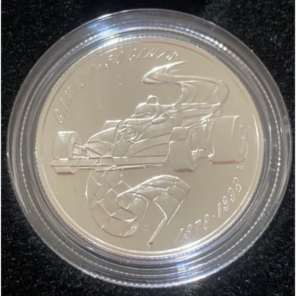 1998 Canadian 50-Cent Sterling Silver Coin From The "Canadian Sports Firsts" 92.5% Silver 9.3 Grams