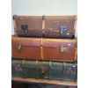 Image 1 : Antique Suitcase and Two Trunks (Some Damage to All) Green 36 L, 21 W, 11 T When Flat 