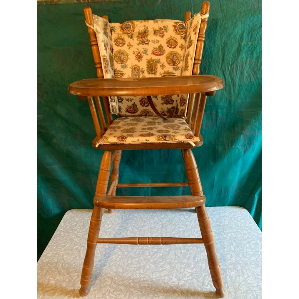 Vintage Wooden Highchair with cushion