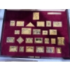 Image 9 : Canadian Gold Plated 92.5% Solid Sterling Silver Replica Stamps Set in Case 455.8g 