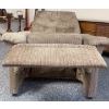 Image 3 : Upholstered Rocking Chair w/ Decorative Tasseled Pillow - 37x34x45
