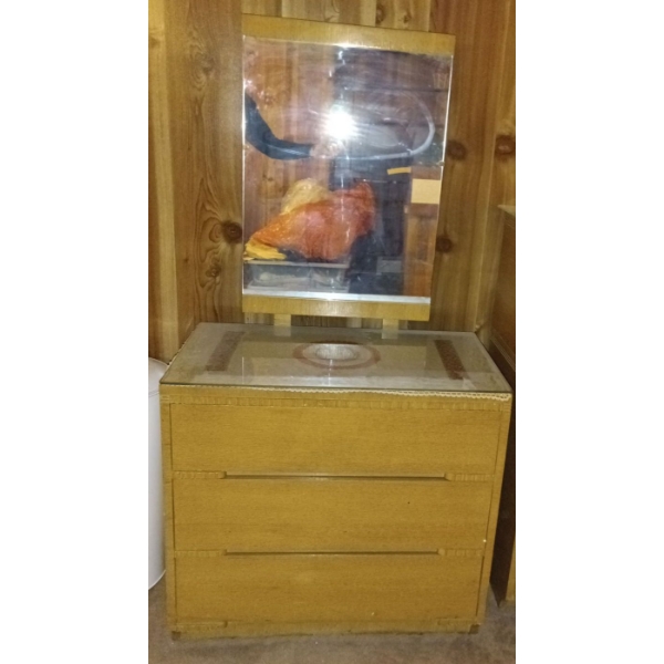 MCM Three Drawer Dresser w/ Mirror