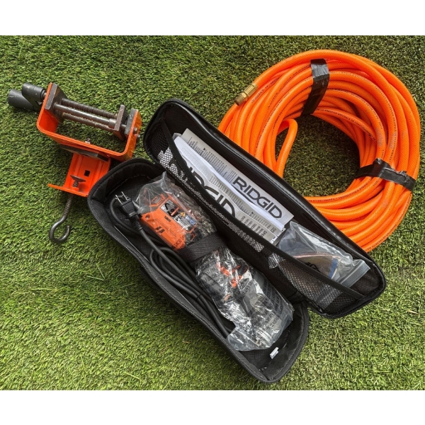 New RIGID Multi-Tool In Soft Travel Case w/ Portable Shop Vise & Air Hose