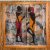 Image 1 : African Tribal Textile/Fabric Wall Decor Art  Ethnic Wax Cloth  16"x18":tall