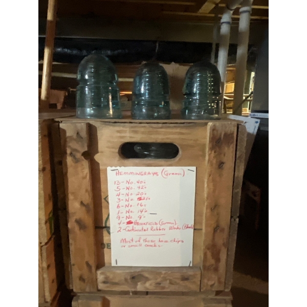 antique insulators hemming Grace green 13 number 45 number 42 four number 23 number 26 number 16 one