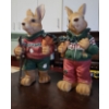 Image 1 : Pair of Resin Bunnies Holding Carrots 17 T, 7 L, 5 W