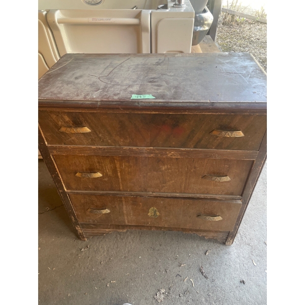 Antique Wood Dresser with Tools