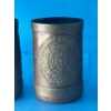 Image 2 : Brass & Copper Mugs w/ Aztec Mayan Calendar (3) 