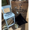 Image 1 : Farmhouse Chic Decor - Hello Sweet Cheeks Chair w/ Barn Wood Floral Art & More