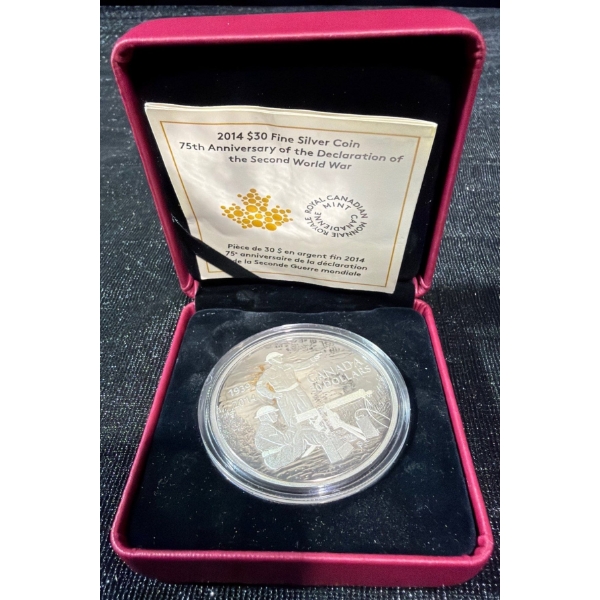 2014 $30 Fine Silver Coin 62.67 Grams