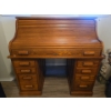 Image 4 : Lovely Vintage Desk w/ Roll Top, No Key (CONTENTS NOT INCLUDED) - 50W, 32D, 49T 