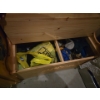 Image 4 : Wooden Bench  w/ Wooden Pull Out Waste Bin (Contents Included) 38 T, 36 L, 16 W