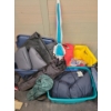 Image 4 : 3 Rubbermaid Totes Filled w/ Sleeping Bags Camp Pillows Folding Chairs Bug Burners & 