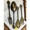 Image 4 : Set Of Angora Silver Plated Dessert Set. Forks, Spoons and Server with Additional Vintage Cutlery