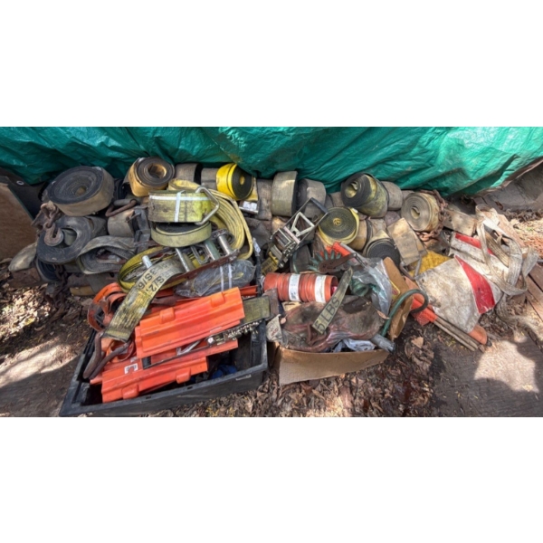 4 Inch Load Straps (125+ Total), 8 Coiled Bunks, 20 Corner Guards, Misc. Truck and Load Parts & More