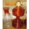Image 3 : Vintage Ruby Red Flash Hurricane Oil Lamps  (X2) Kerosene Lantern