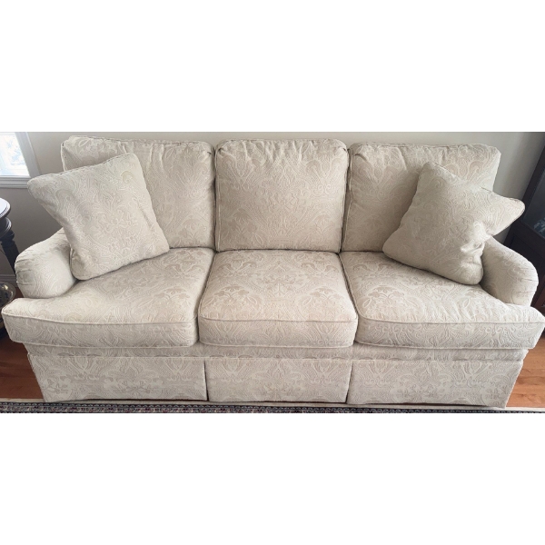 Sherrill Furniture -  Brocade Ivory 3 Seat Sofa 84x32x32
