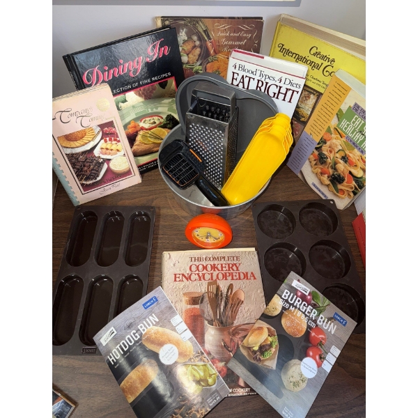 Baking Needs, Cookbooks, Corn on the Cob Plates, Grater, Company's Coming & More
