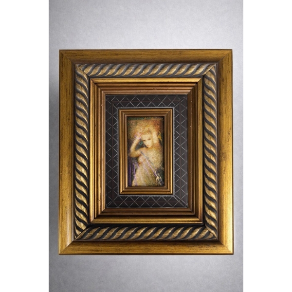 Csaba Markus Primavera Hand Embellished serigraph in color on board . Signed in Gold ink Lower right