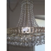 Image 2 : Vintage Swag Chain Lamp w/ Crystals 14" Diameter at Widest, 17 T (Shade Measurements)