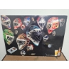 Image 1 : Hockey-Themed Poster Featuring Goalie Masks - 27 x 19 Inches