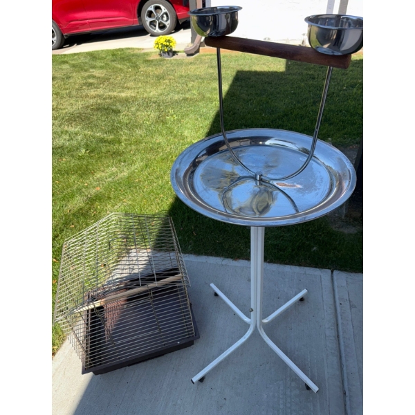 Stand Up Leisure Perch 48T w/  Rectangular Bird Cage 