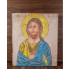 Image 1 : Christ Pantokrator Icon Painted In A Byzantine Style 9''INCHES W , 10''INCHES H